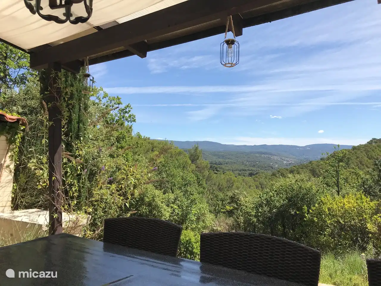 Blick von der überdachten Terrasse