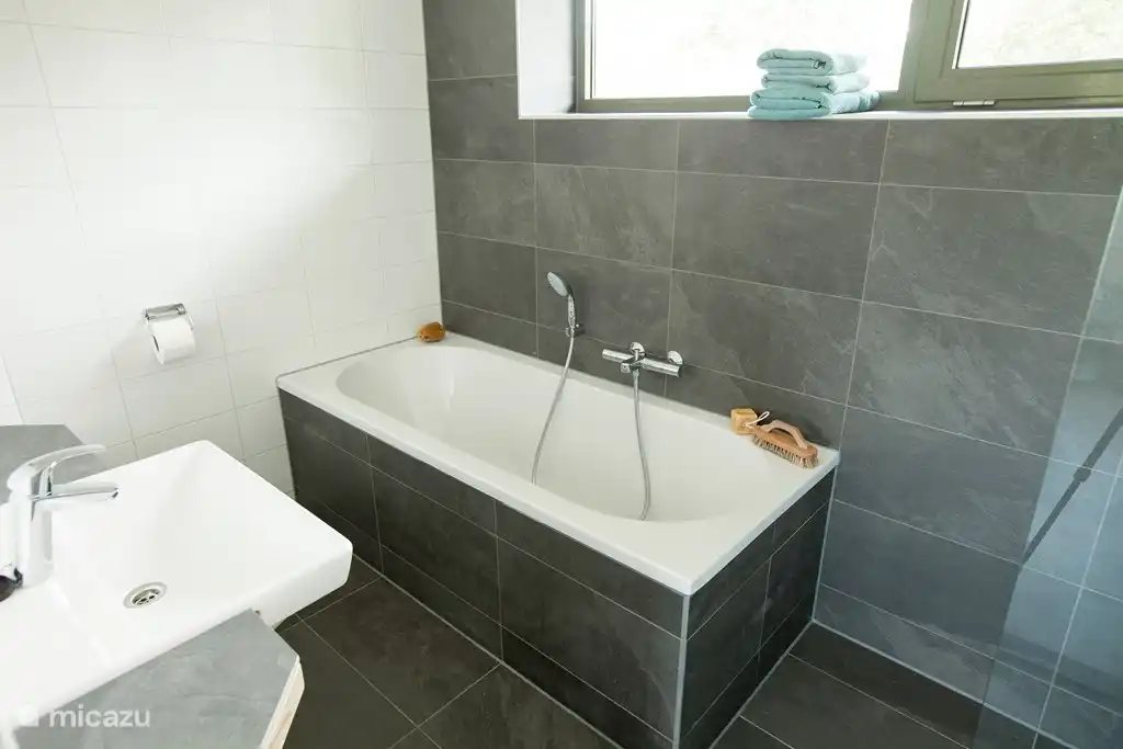 Badezimmer im Erdgeschoss mit Haartrockner