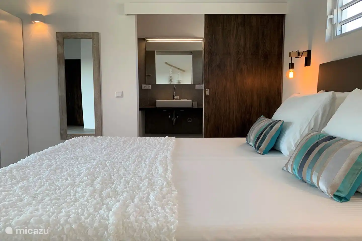 Master bedroom with bathroom