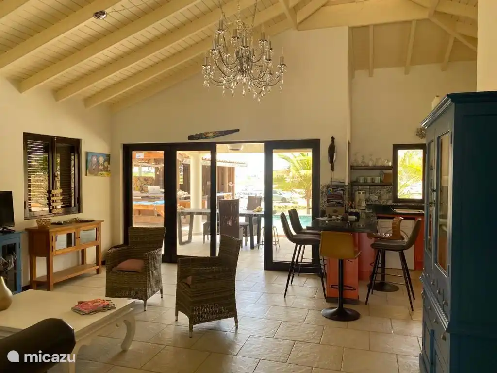 Living room with open kitchen