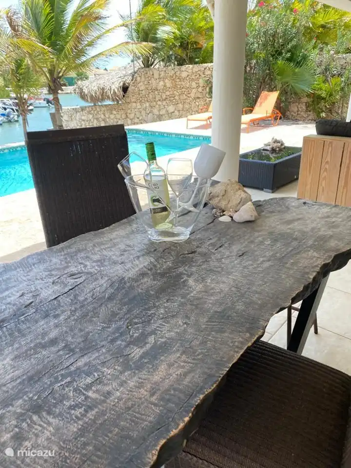 Enjoy a glass of wine under the roof