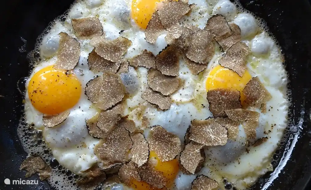Onze elektricien (ja heus) komt af en toe langs om ons te verrassen met door hem zelf gevonden truffels. Daar weten we wel raad mee.