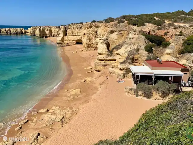 Villa Laranjeira en Portugal, Algarve, Albufeira - villa La cercana playa de Coelha con un acogedor bar en la playa para un buen almuerzo o cena