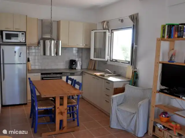 Stroungitsa Villa | Grèce, Péloponnèse, Kamaria-Finikounda - villa Cuisine ouverte sur le séjour