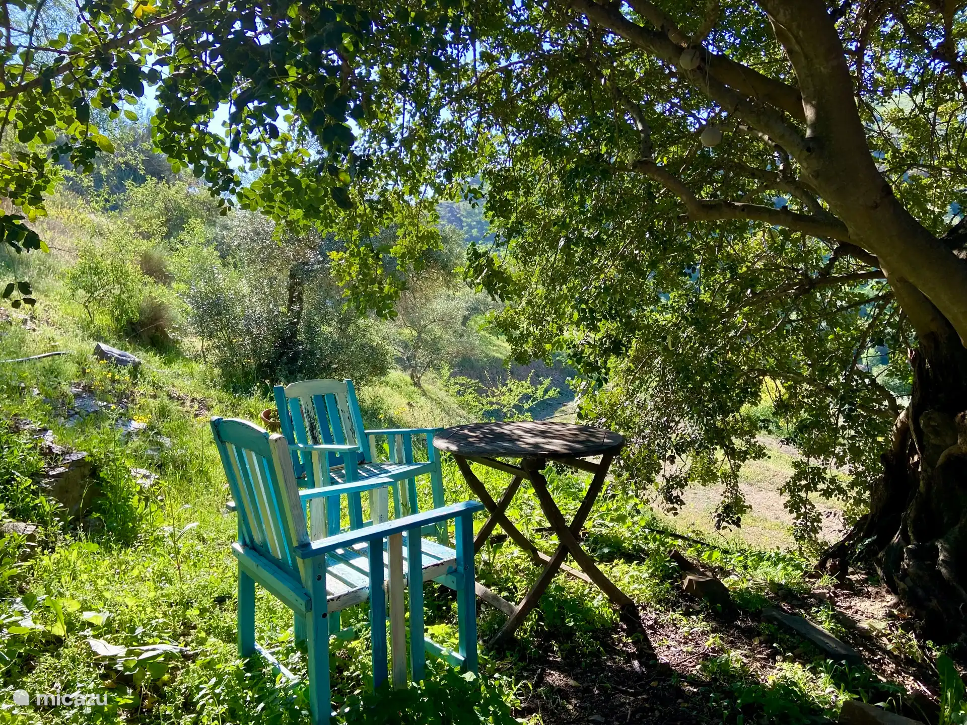 Schattenplatz im Garten der Casa Sofia