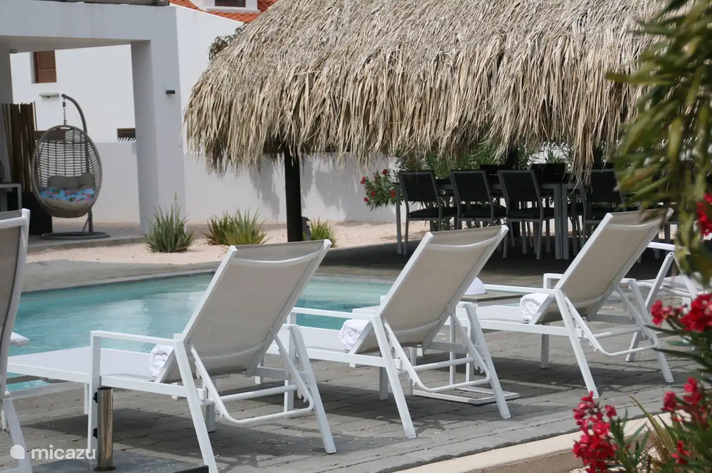 Terrasse avec transats