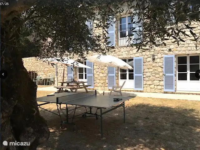 jardin avec table de ping-pong