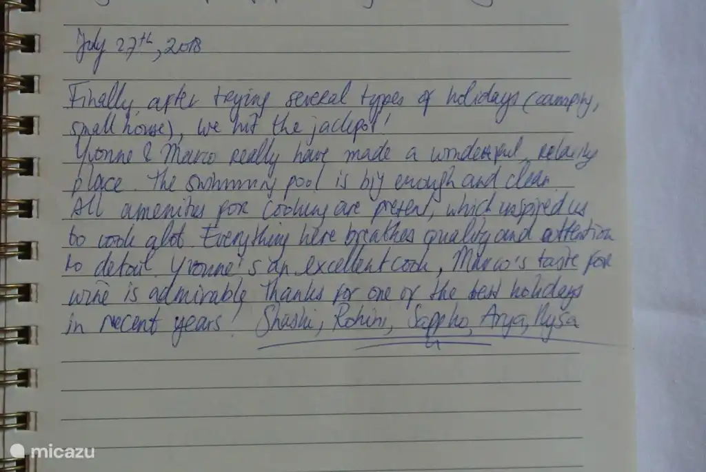 Eine der Reaktionen unserer Gäste