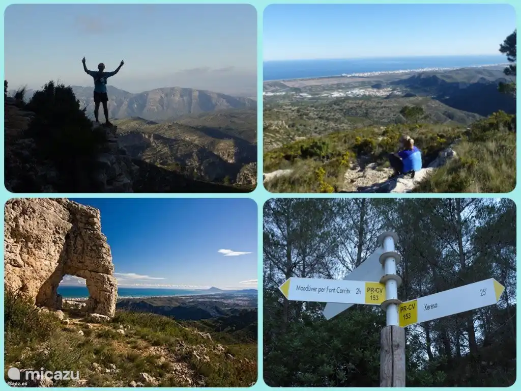 Desde Casa Mas hay muchas posibilidades de senderismo. Estas fotos son del Montduver (841 metros de altura) desde donde se tiene una hermosa vista de la zona.