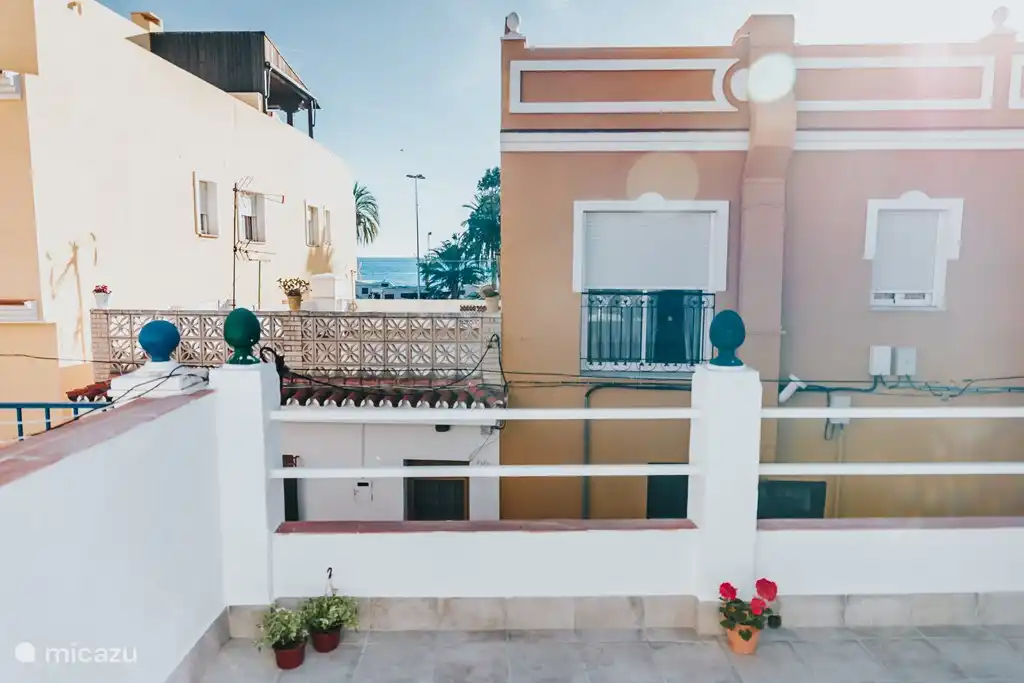 Seaview of the terrace. 50m from beach.