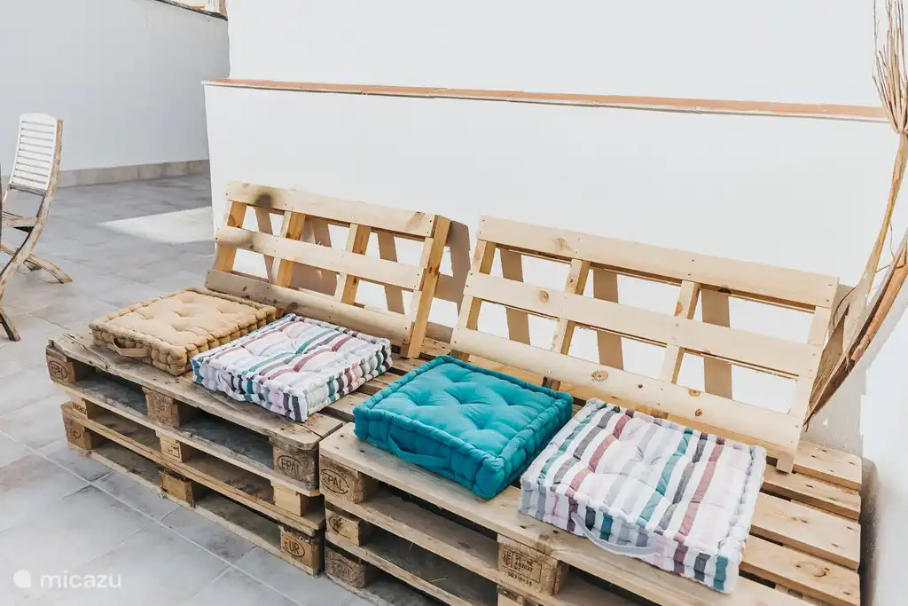 On the rooftop terrace you have a nice chill corner.