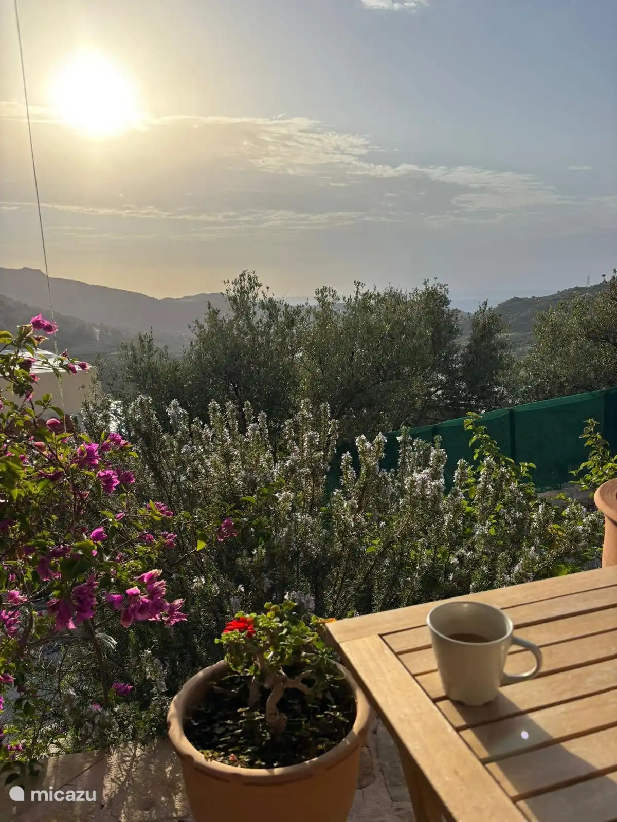 De la véranda vue sur la mer.