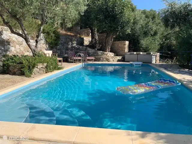 Floating on the water.