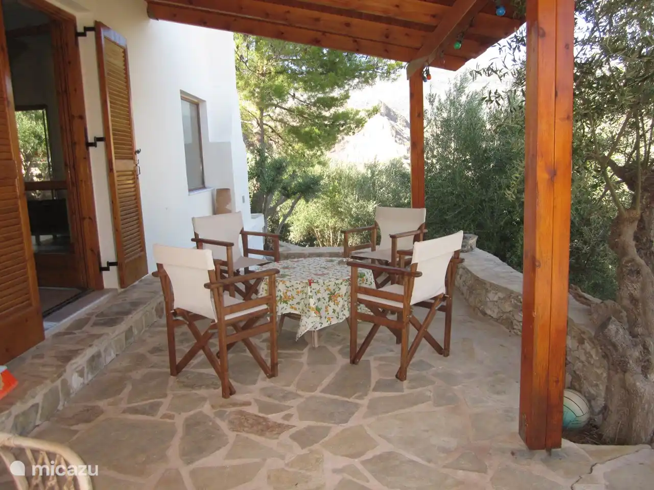 The veranda, lovely to sit even when it rains.