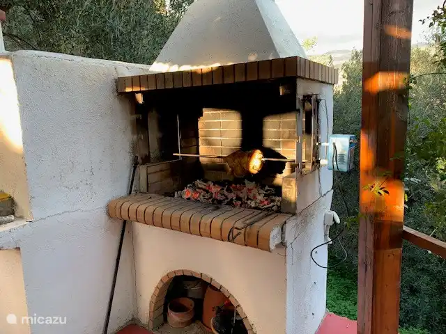 Chicken on the spit.