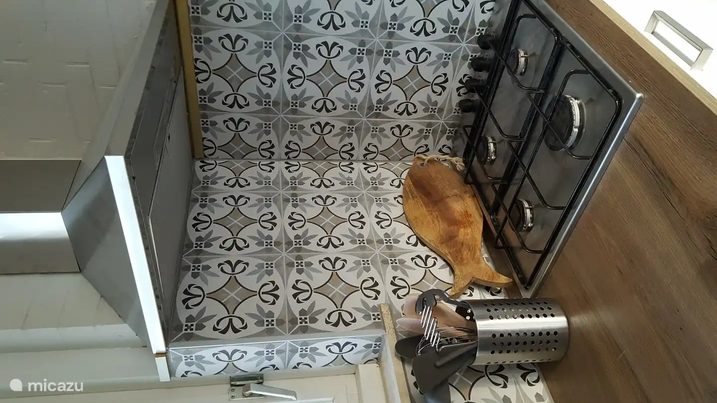 Er wordt gekookt op propaangas.