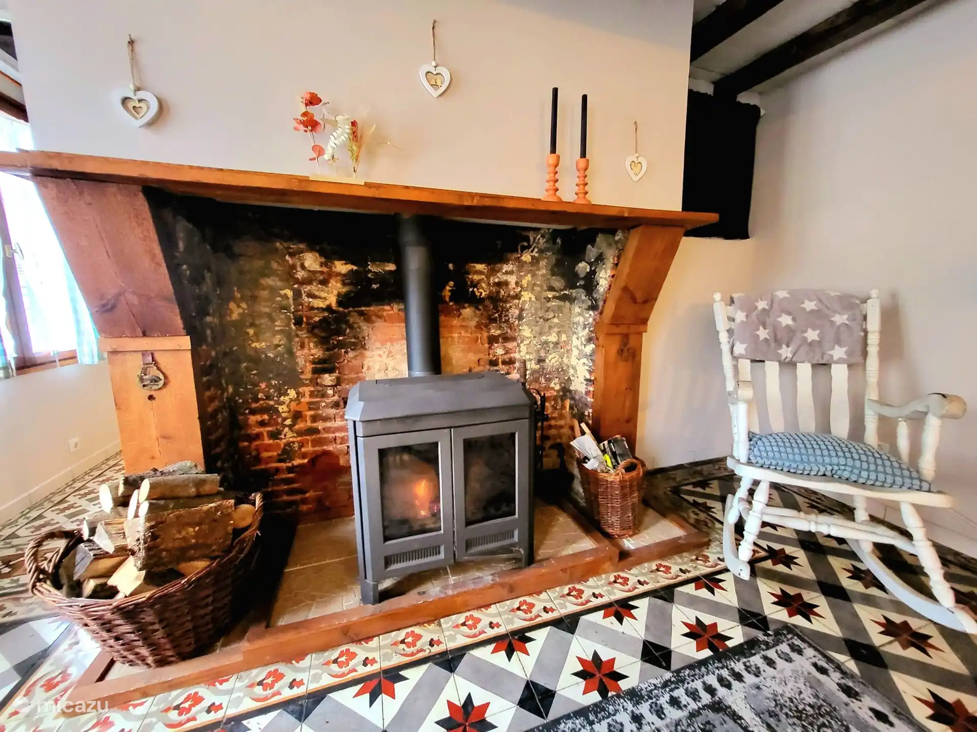 Openhaard in de woonkamer