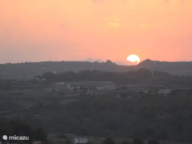 villa huren in Spanje, Costa Blanca, Moraira – Casa_44 Zonsondergang richting Gata de Gorgos/Bernia