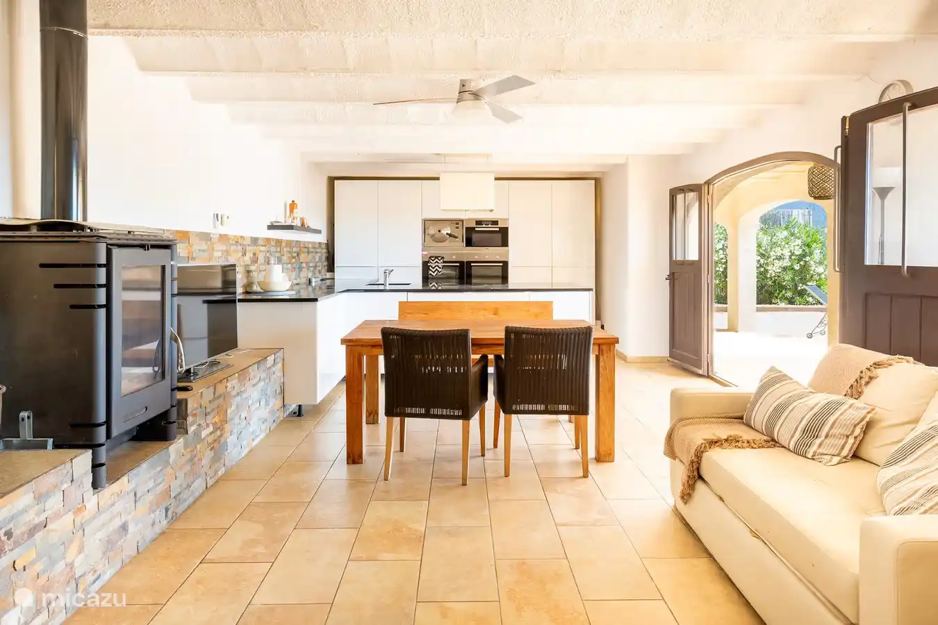 Kitchen with patio doors to terrace 