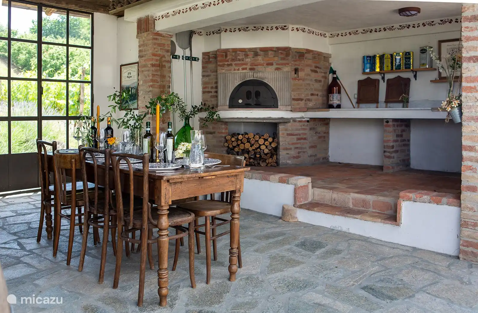 Horno de leña para pizzería