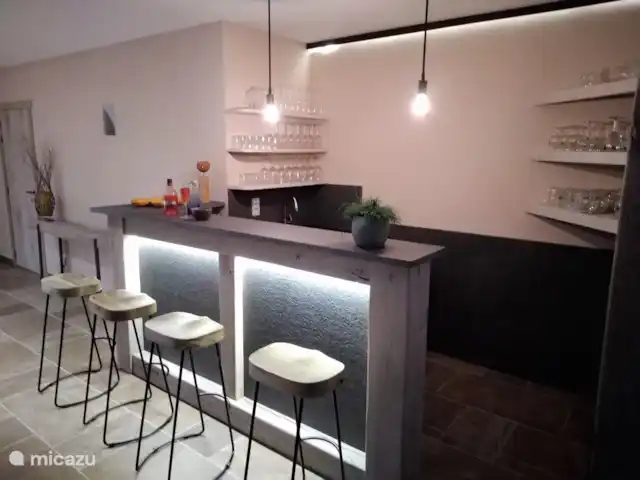 Casa de vacaciones El Couleye en Bélgica, Ardenas, Durbuy - casa vacacional Bar con nevera y fregadero con fregadero.