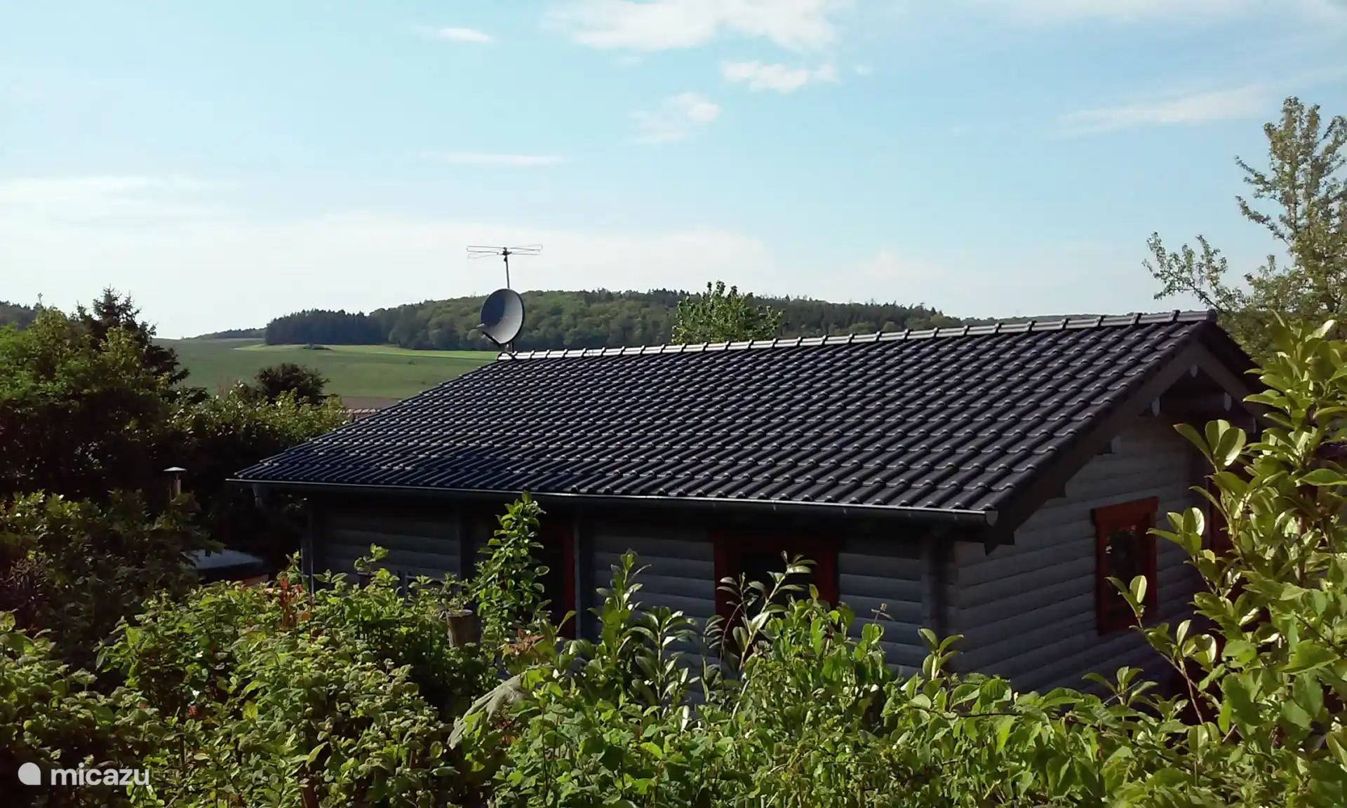 Uitzicht op vakantiehuis vanaf bovenzijde