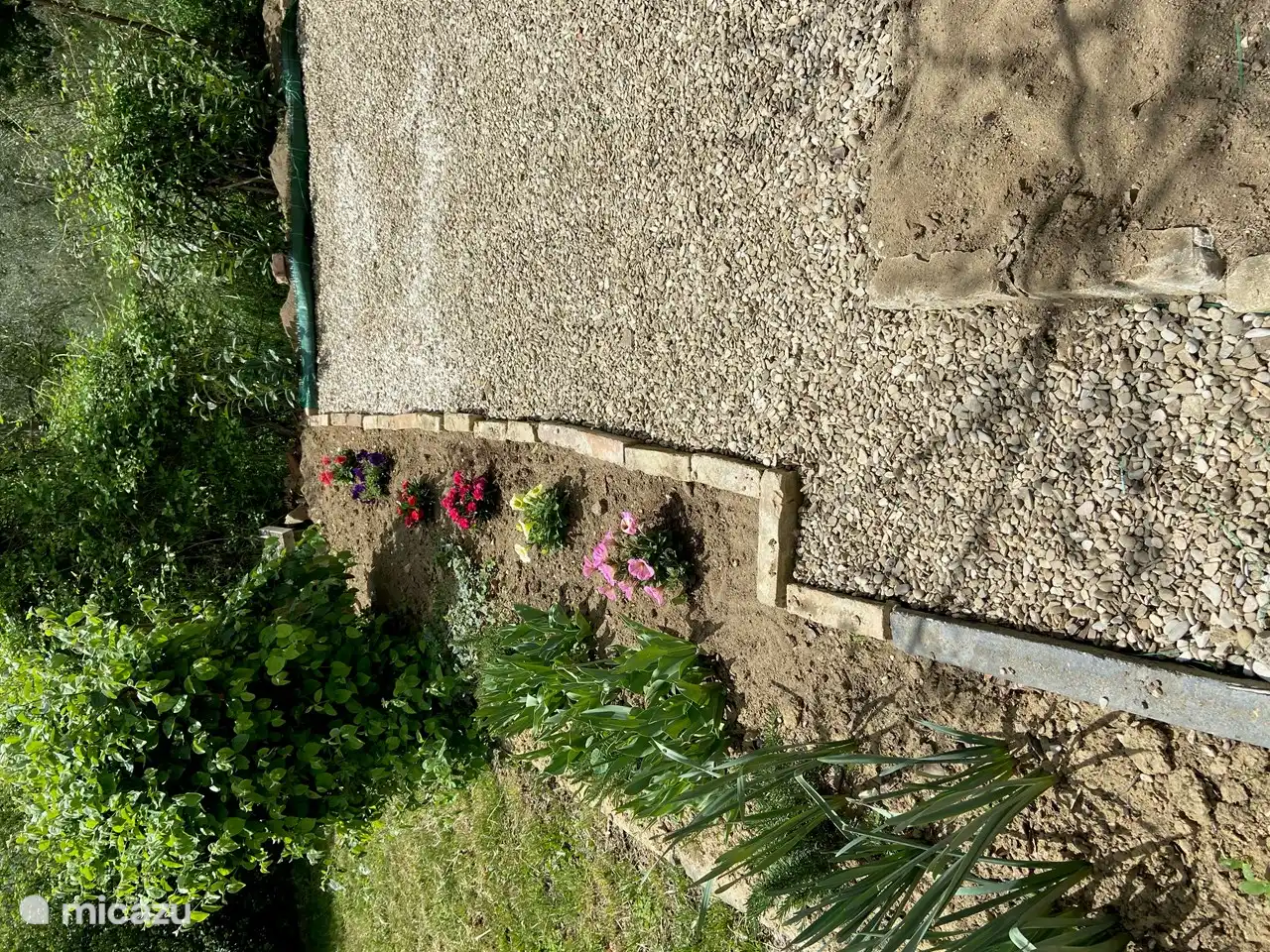 Nieuw grind en plantjes in de tuin
