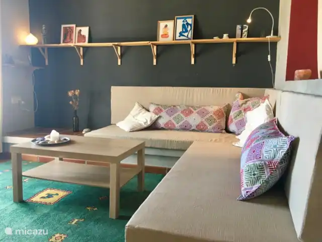 casa la chaparra en España, Andalucía, Riogordo - casa vacacional La zona de estar con ahora aún más cojines...