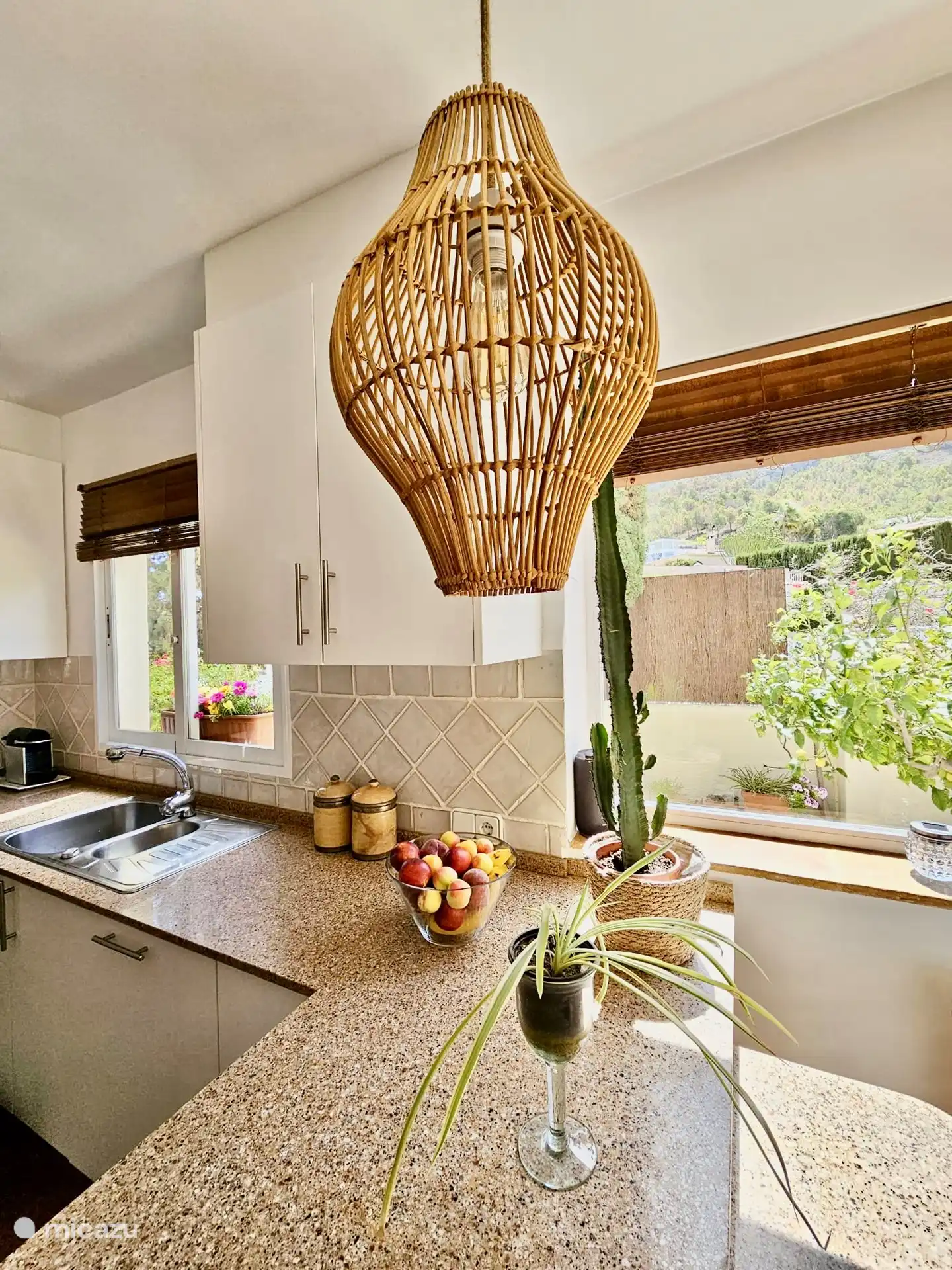 Cuisine avec vue sur le jardin