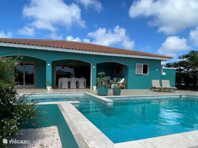 Villa Blou-Berde | Bonaire, Bonaire, Belnem - villa Porche vue sur la piscine