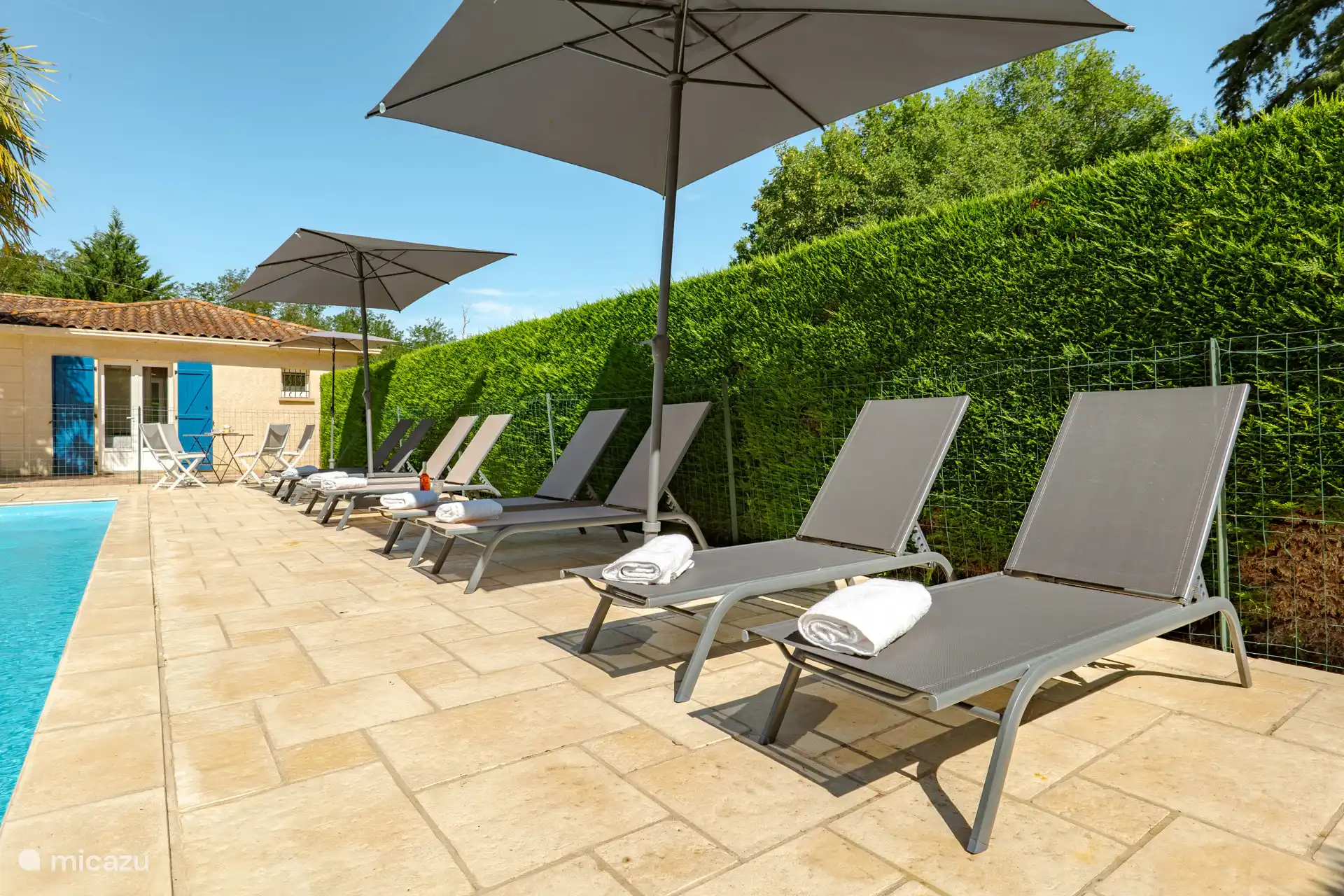 Plenty of sun loungers around the pool