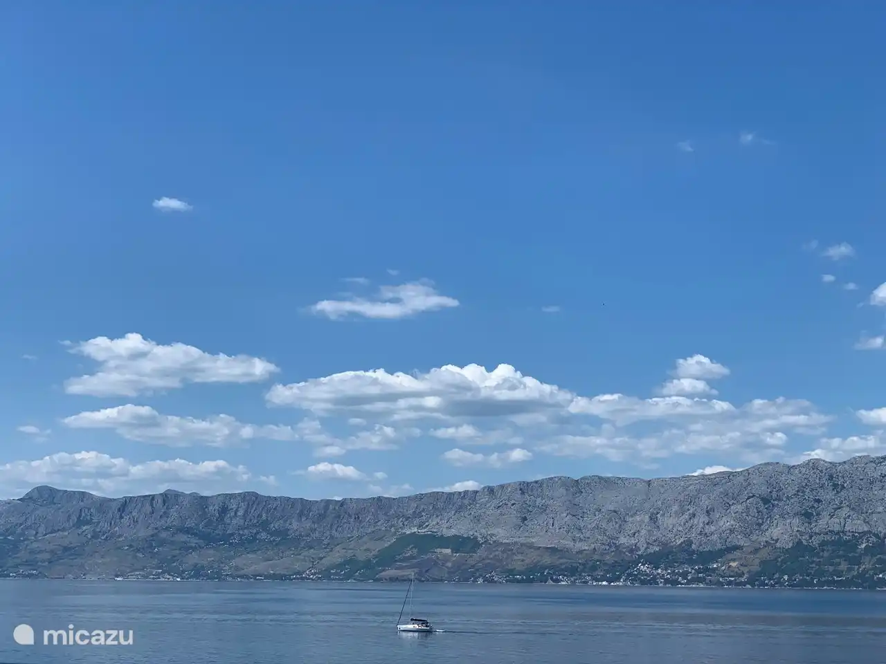 View of the water and Biokovo mountains on the mainland