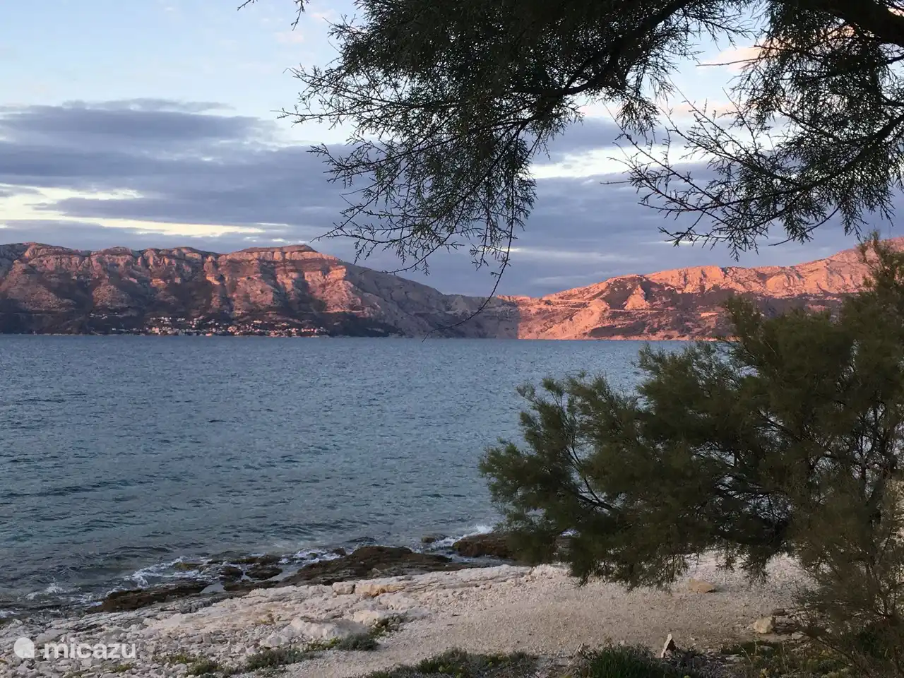 View from terrace in the evening sun on Biokovo mountains