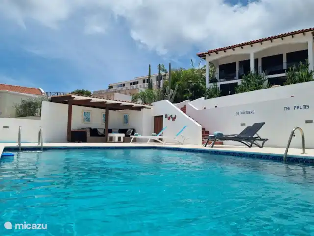 Les Palmiers | Curaçao, Banda Ariba (est), Jan Sofat - villa Vue sur la grande terrasse de la piscine