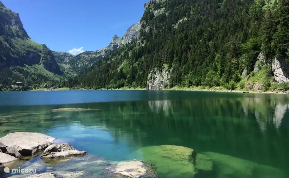 Lac de Tanay, ongeveer 2 uur lopen van Torgon. Ook met de auto via Vouvry, laatste stuk lopen.