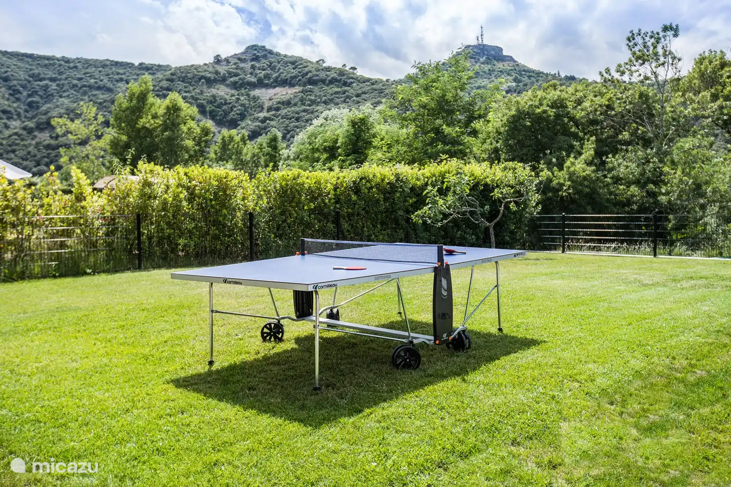 Er is een tafeltennis aanwezig - als hij niet opgesteld staat vind u hem in de berging.