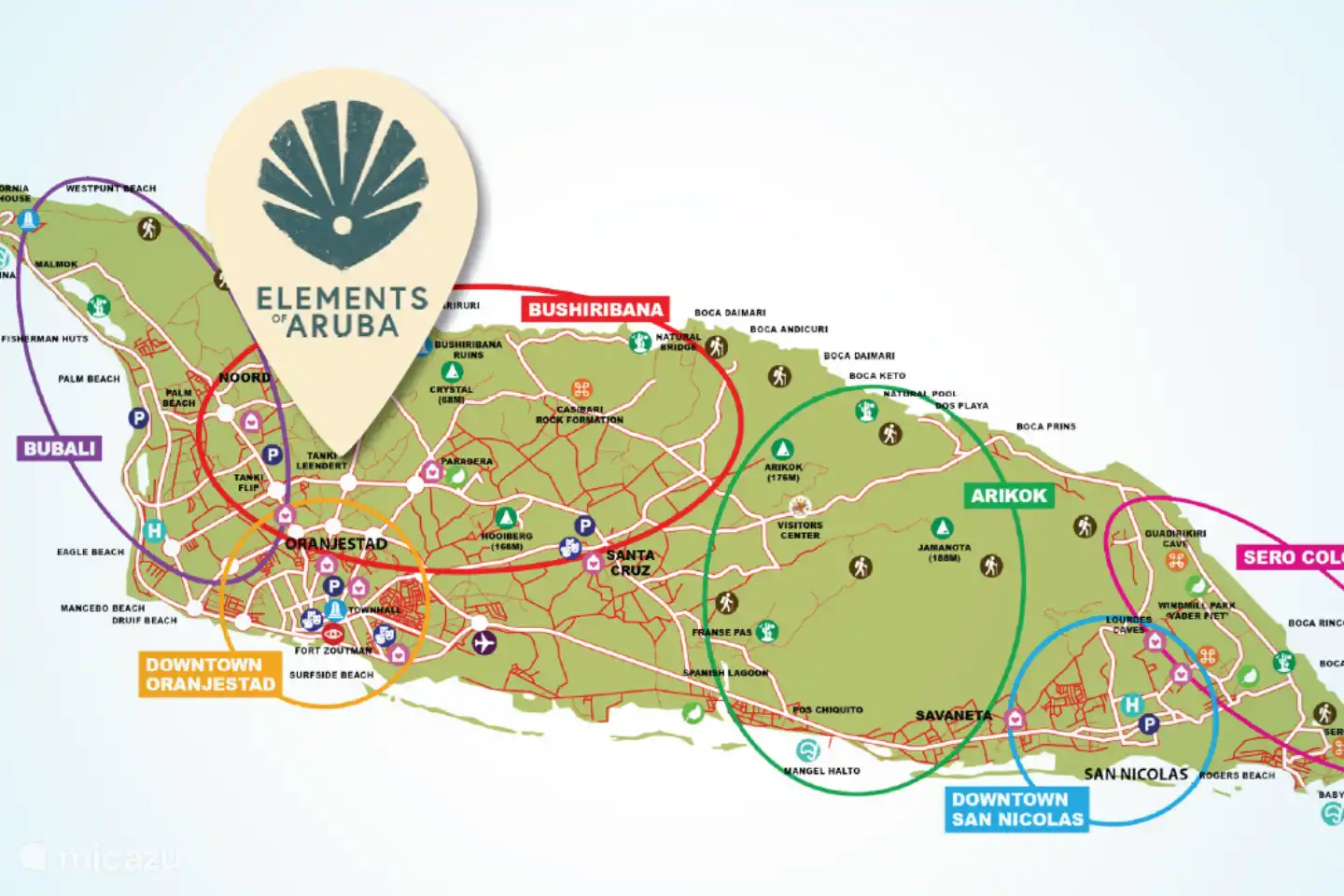Speciaal voor onze gasten hebben we onze eigen gratis roadmap 'Anders Aruba' gemaakt