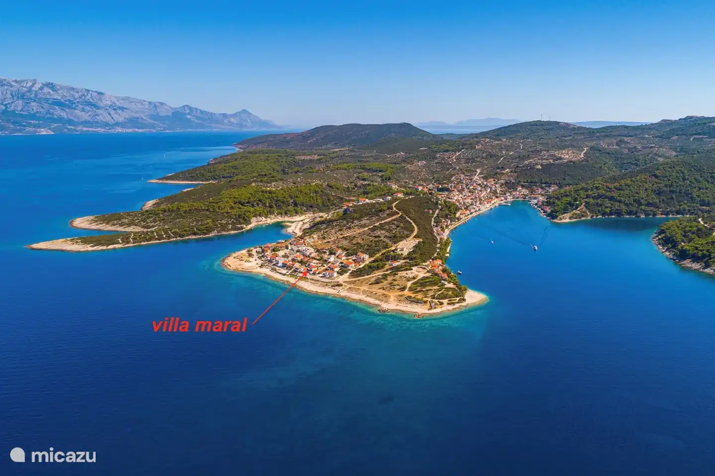 Villa Maral, on the tip of the bay and surrounded by beaches