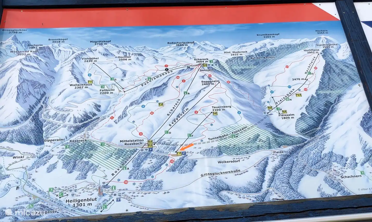 vista general mapa de esquí