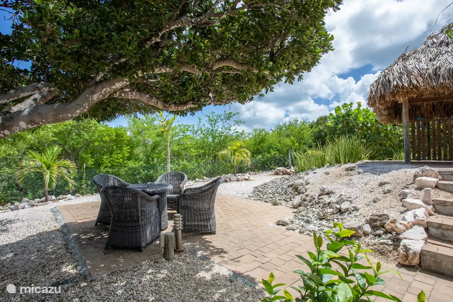 Grand jardin avec beaucoup d'intimité