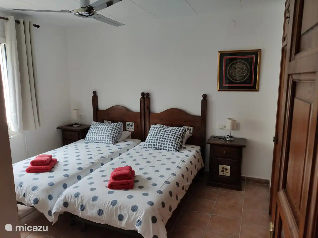 Schlafzimmer 3 mit 2 Einzelbetten - Ventilator