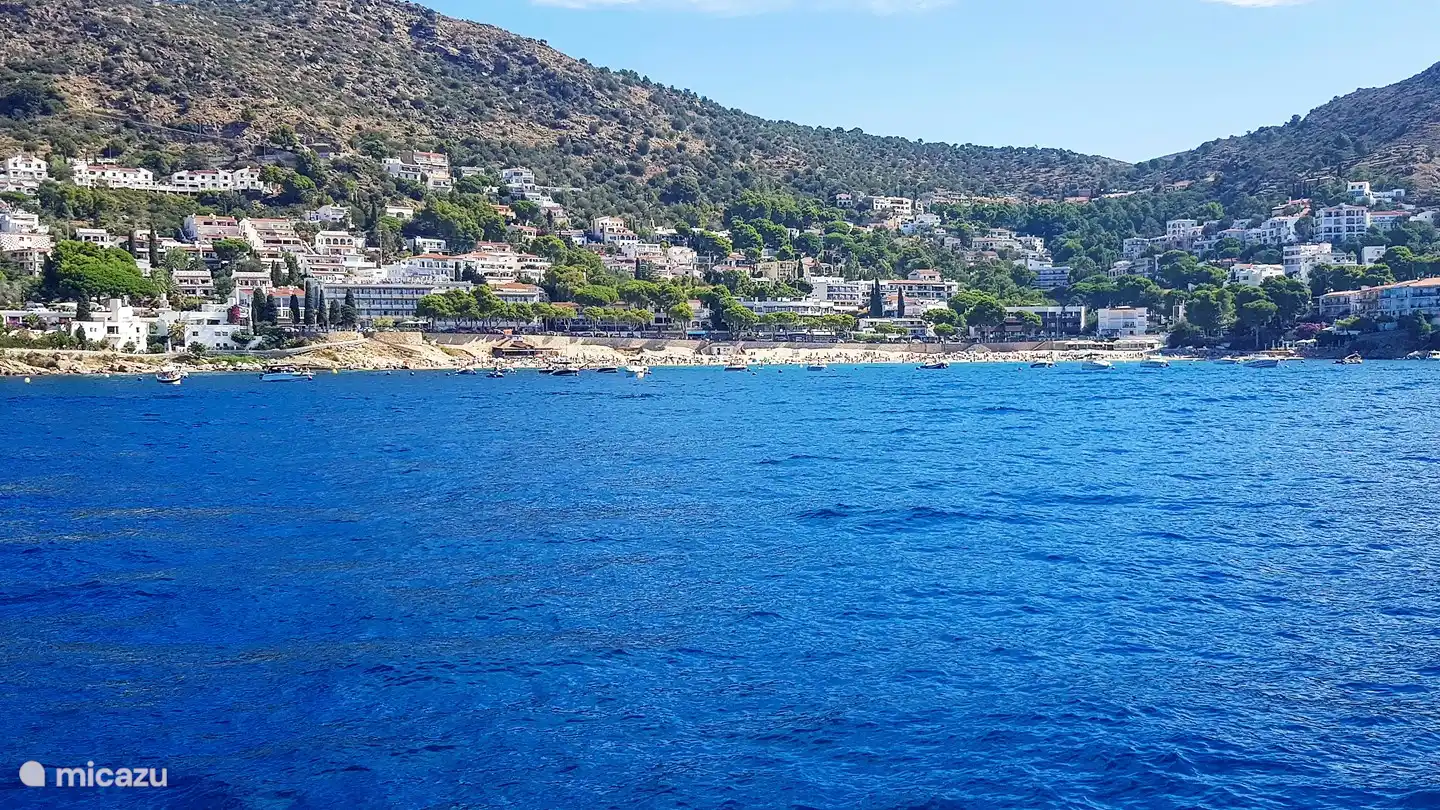 Canyelles Beach. Nice with restaurants. 20 minutes on a beautiful path along the sea.