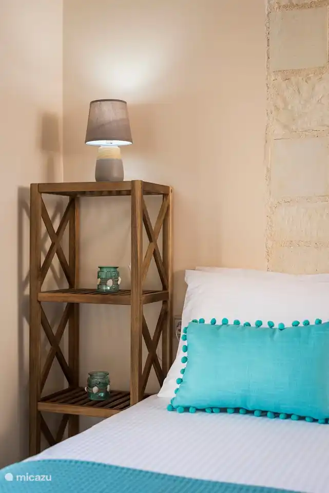 bedside table with lamp
