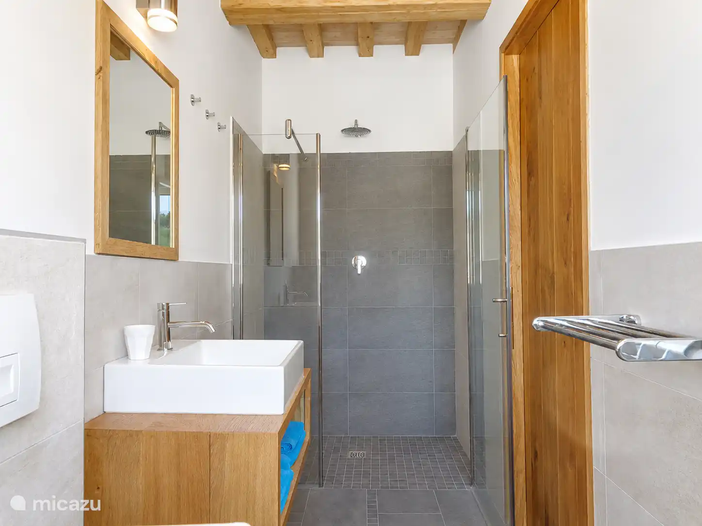 Badkamer beneden met inloopdouche.