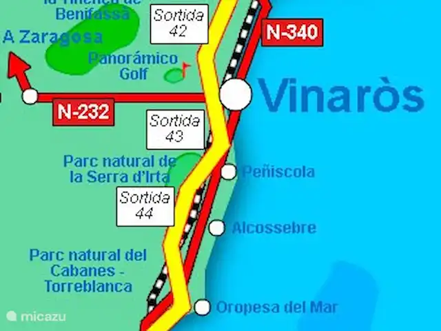 Casa Pescador 'Gonzales 71' en España, Costa del Azahar, Vinaroz - apartamento La ubicación de Vinaròs entre Barcelona y Valencia