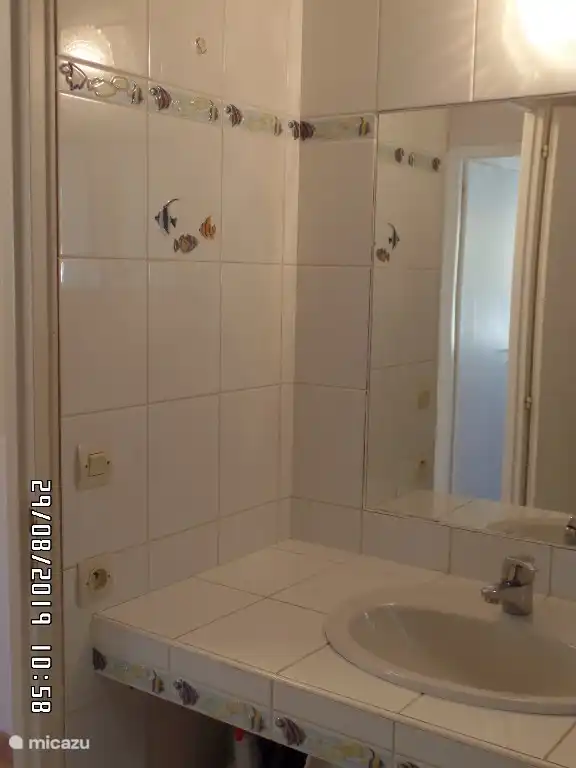 Binnenaanzicht van badkamer en douche