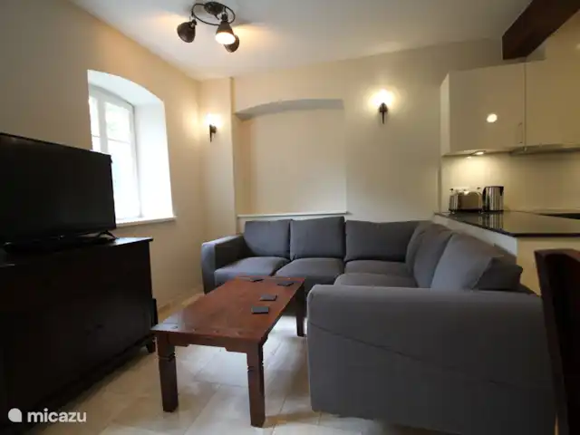 Felsenkeller Bilatal Rosengarten en Alemania, Sajonia, Rosenthal-Bielatal - apartamento la sala de estar