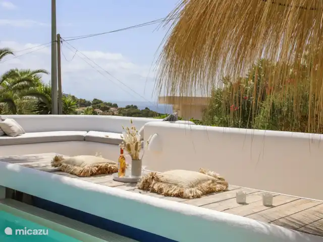 Villa Amigi en España, Costa Blanca, Moraira - villa Sofá lounge con vista al mar