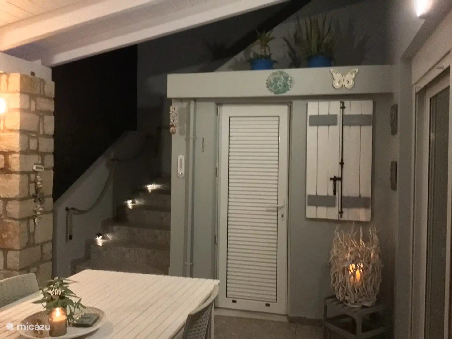 Atmospheric terrace by night