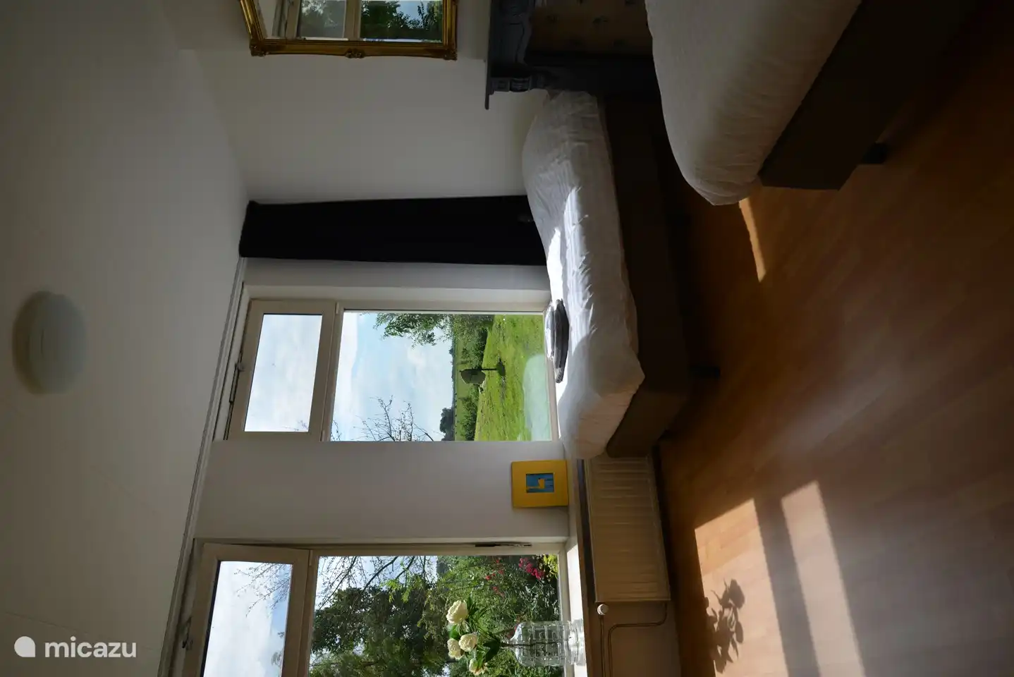 Bedroom 2, view of the swimming pond, ground floor